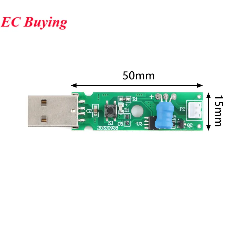 USB Mini U Disk Humidifier DIY Kits Mist Maker and Driver Circuit Board Fogger Atomization Film Sheet Mini Oscillating Diffuser