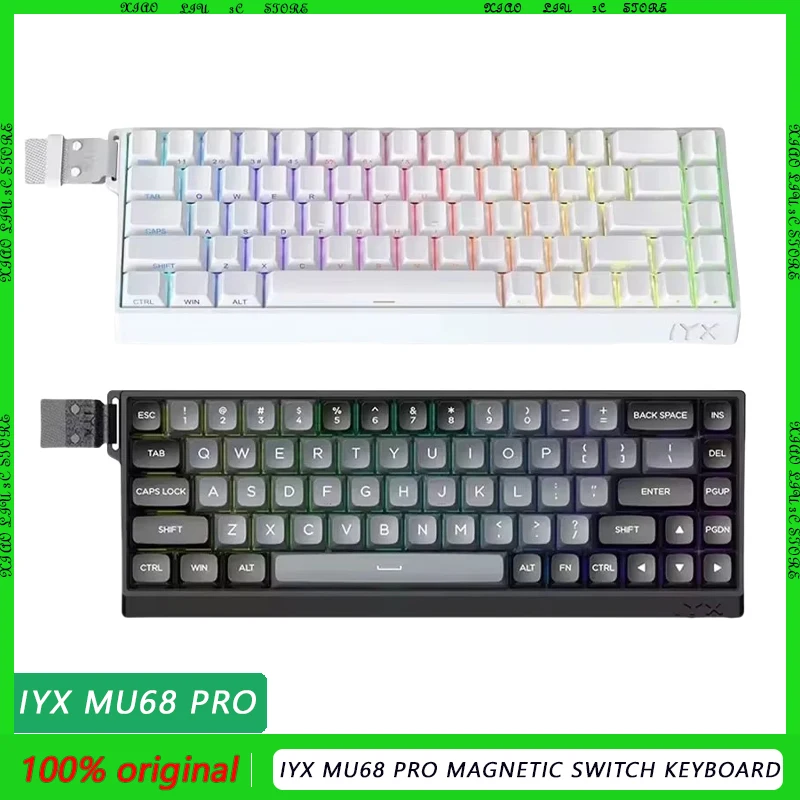 IYX MU68 Pro Magnetic Switch Keyboard 8k Aluminum Alloy Quick Trigger Gaming Keyboard Hot Swap RGB Gamer Gifts MU68pro Pc