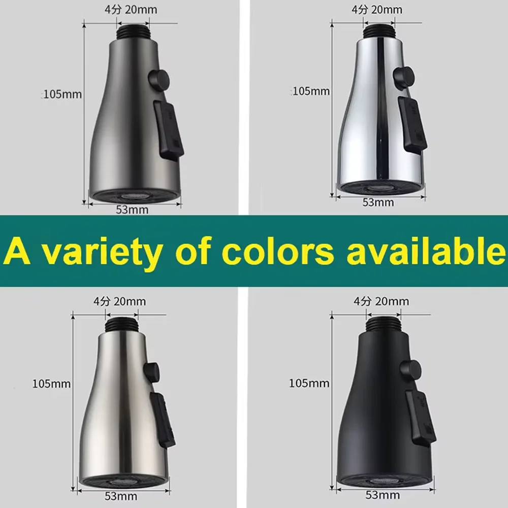 Kitchen Faucet Accessories Replace Sprayer Nozzle 3 Modes ABS Bathroom Basin Sink Shower Spray Head For 1/2