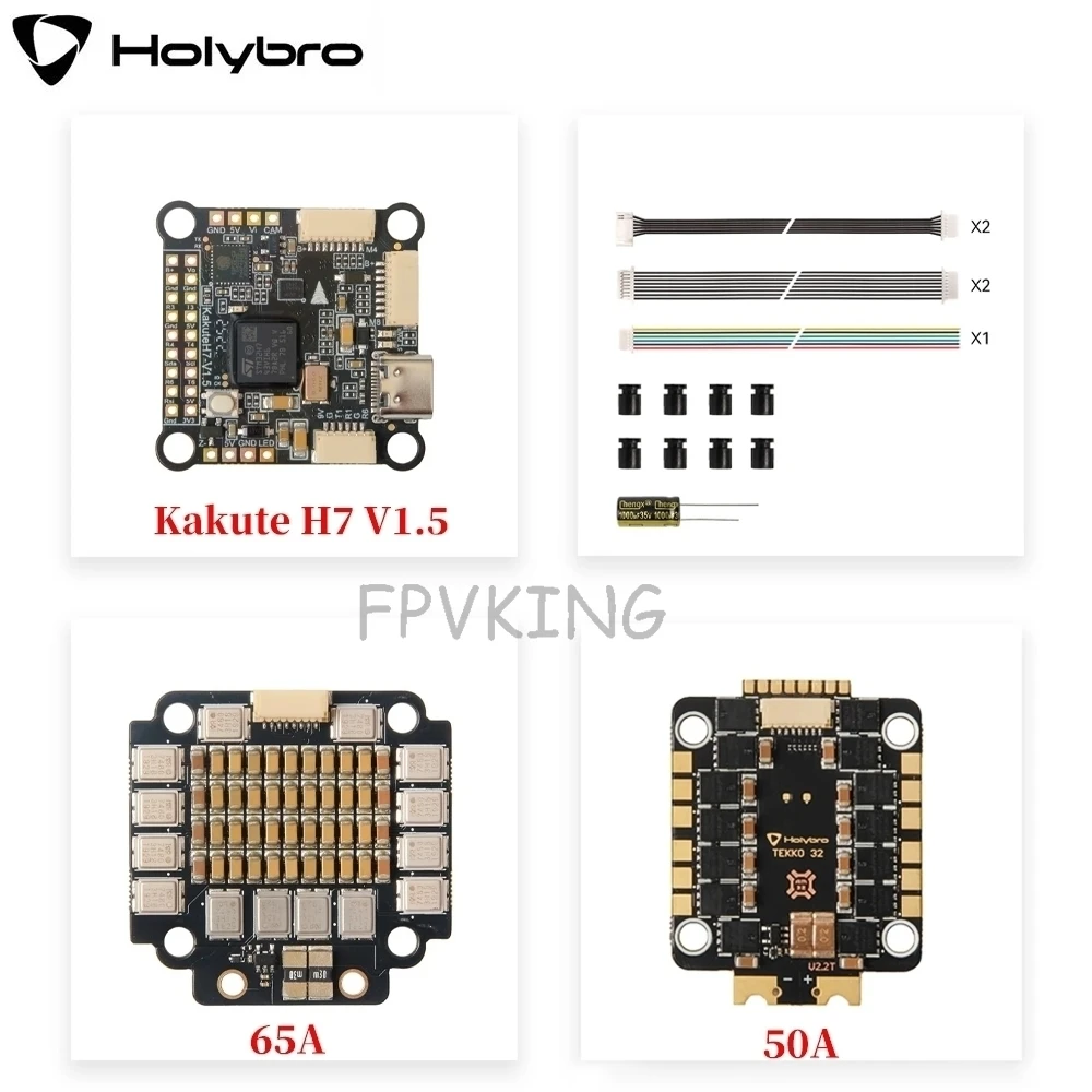 

HolyBro Kakute H7 V1.5 Stacks H7 ICM-42688P OSD Onboard Bluetooth W/ Tekko32 F4 50A/ 60A 4in1 4-6S ESC for RC FPV Racing Drone