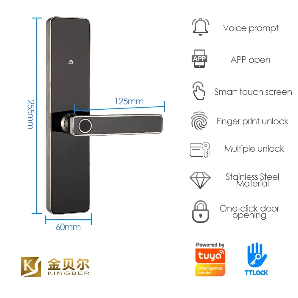 Newest Digital Door Lock Fingerprint Smart Locks with Mobile Phone APP Control