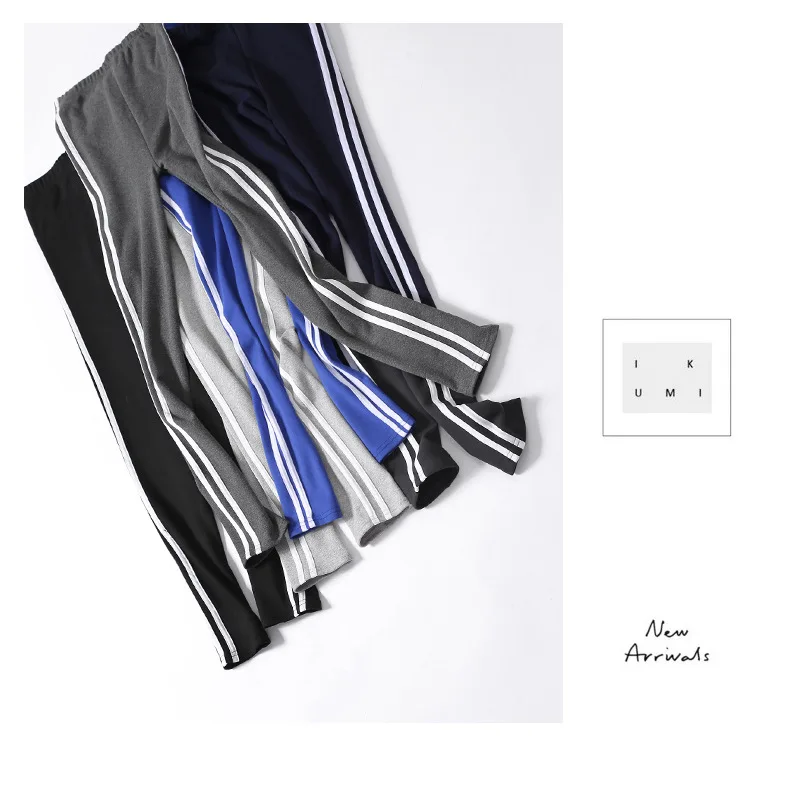 2026 95% Cotton Super Soft Side Striped Women Leggings Sports Outer Wear Pants Korean Fashionable Match High Quality Comfortable