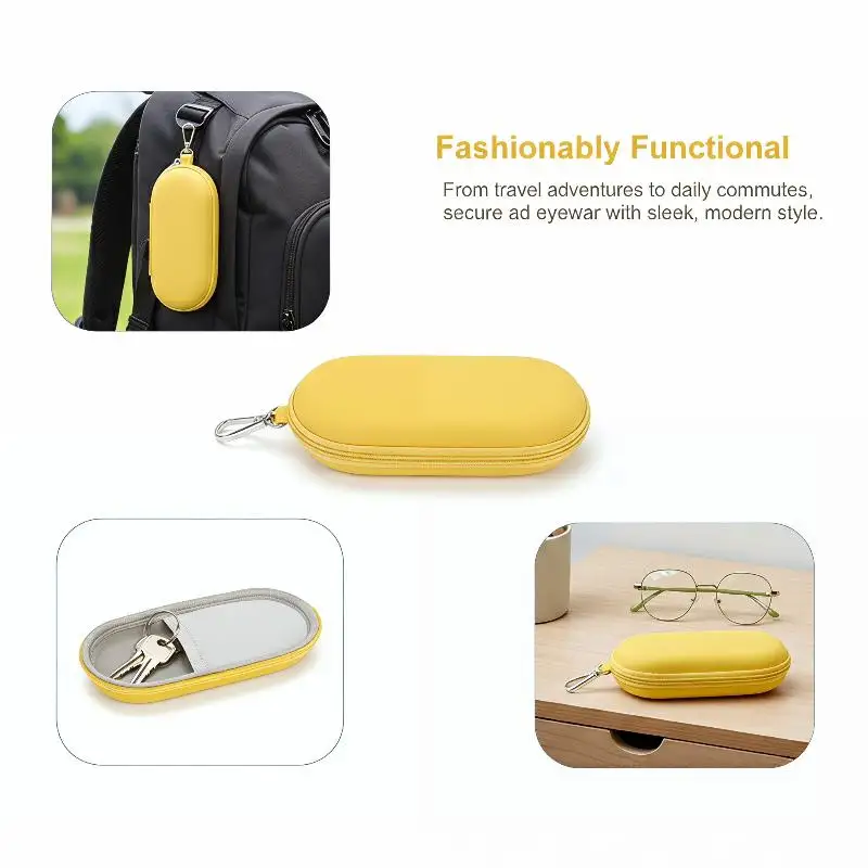 Portable Hard Shell Double Glasses Case for Sunglasses Ideal for Secure Travel Storage - view 2