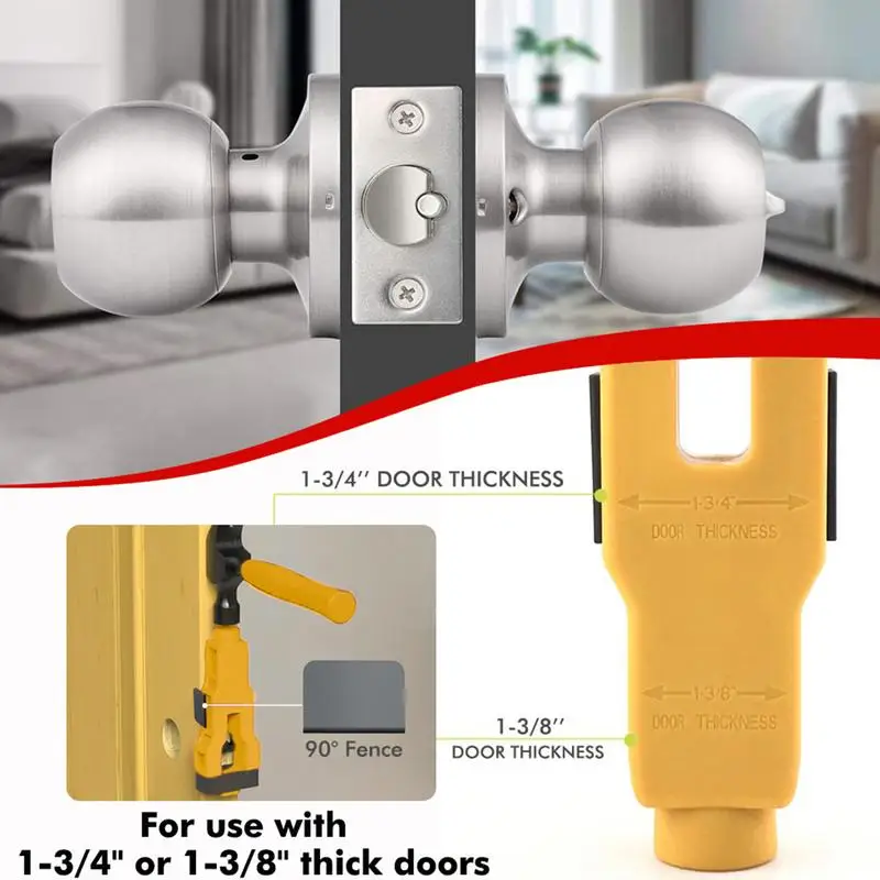 

Door Latch Mortise Installation Tool Hole Saw Kit Door Lock Mortise Tool Accurate Multi Purpose Ergonomic Chiseling Supplies For