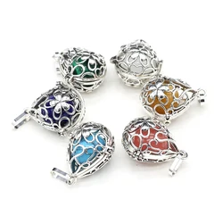 Women Necklace Pendant Natural Stone Flower Cage Pendant For Jewelry Making DIY Necklace Bracelet Gift Jewelry Accessory