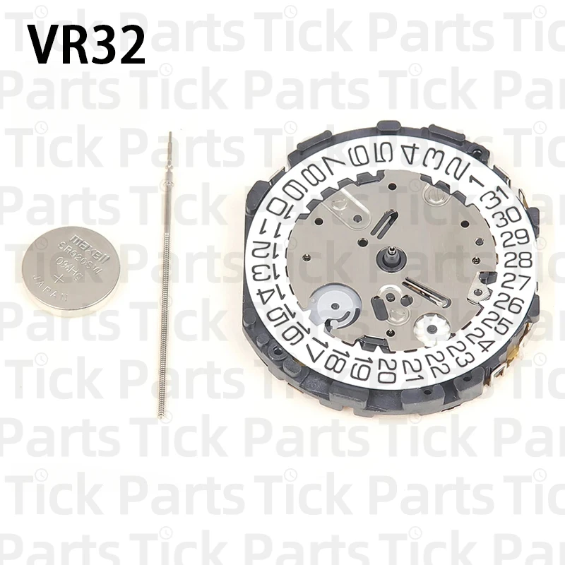 New Japan Original VR32 Movement Date At 3 6Hands VR32B VR32A Quartz Movement Watch Movement Repair Accessories Stable Quality