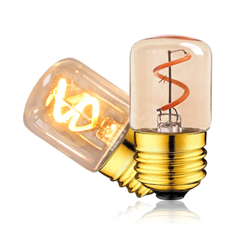 Retro T28 Mini-Röhrenlampe 1,5W LED Spiral-Glühfaden-Birne 2200K Super Warm Kronleuchter Röhrenförmige Außenbeleuchtung Glühbirne