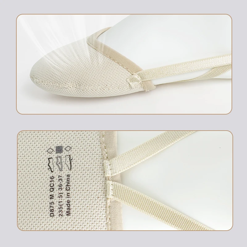 النساء المهنية الفني الجمباز أحذية الكبار نصف القدم أحذية الفتيات الجلد المدبوغ شبه النخيل أحذية كشط الباليه الرقص تو الشقق