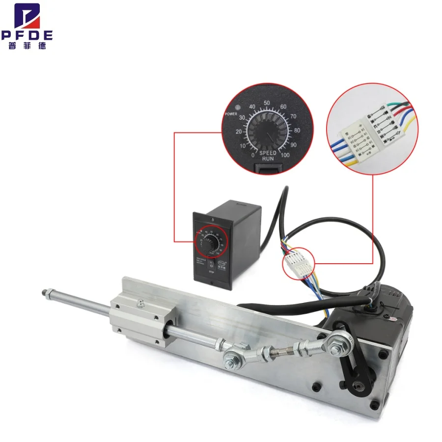 Linear Actuator Professional DIY Design Stroke 30mm~150mm 110V220V Reciprocating Gear Motor High Torque 15W AC Speed controller