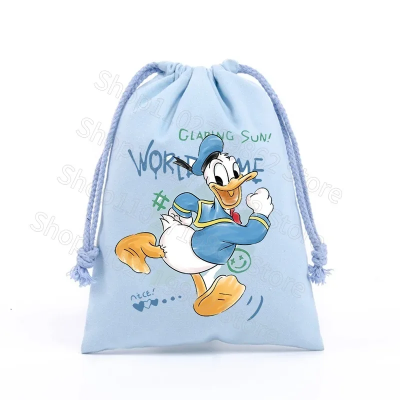 Minnie Mickey Mouse Storage Bags Disney Drawstring Pockets Anime Movie Character Pattern Portable Organizer Bag Baby Show Gifts