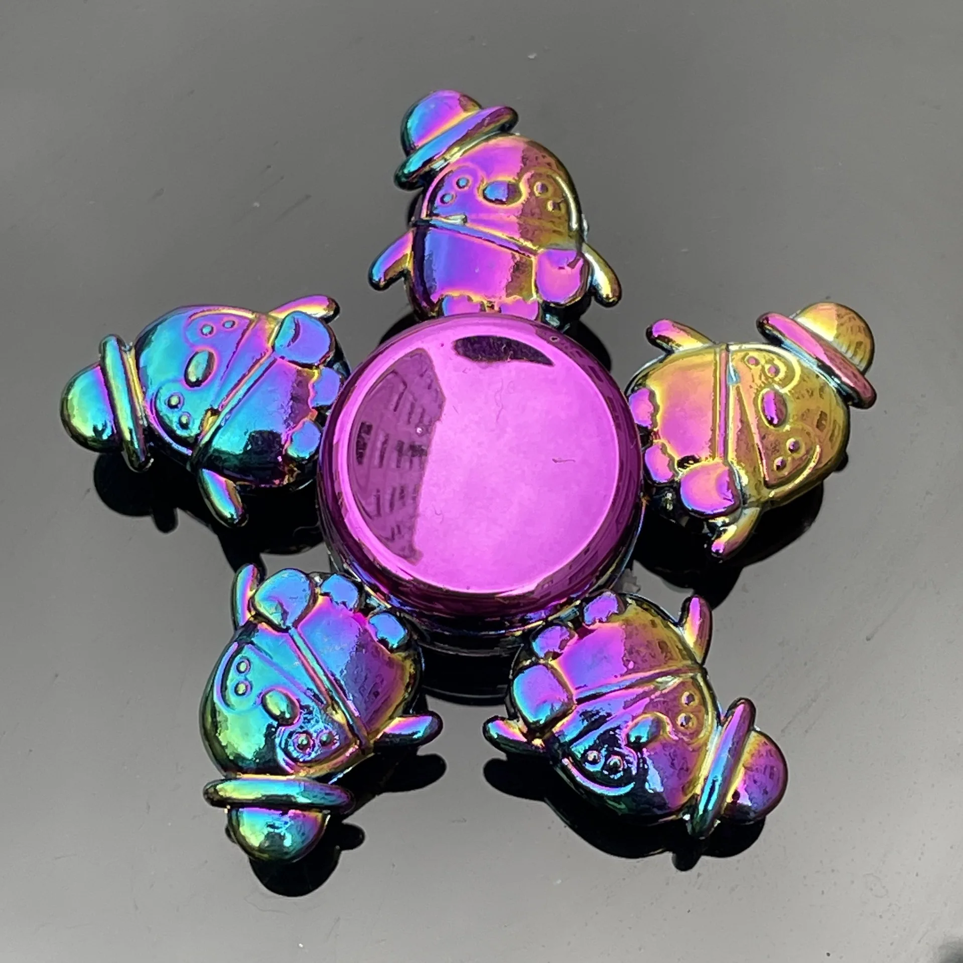 Cute Cartoon Rainbow Metal Fidget Spinner, Rolamento de aço inoxidável, Alta velocidade, Alívio do estresse, ADHD Ansiedade Brinquedos para adultos