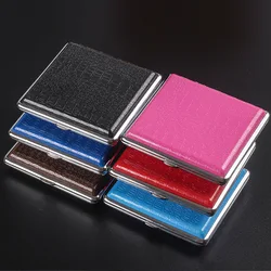 Caja de cuero para guardar cigarrillos, contenedor para 20 cigarrillos, regalo