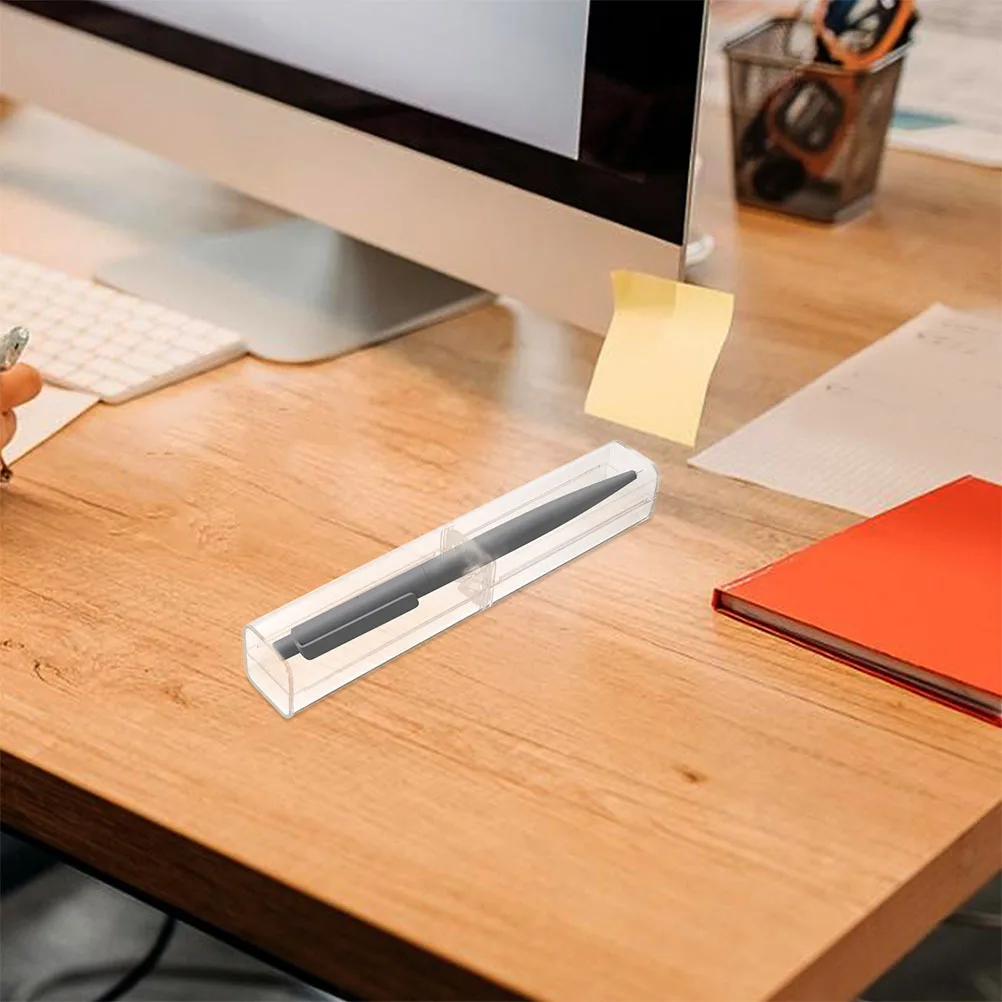 

20Pcs Clear Pen Box Square Transparent Plastic Organizer Case Storage for Pens Pencils Markers Erasers Home School Office