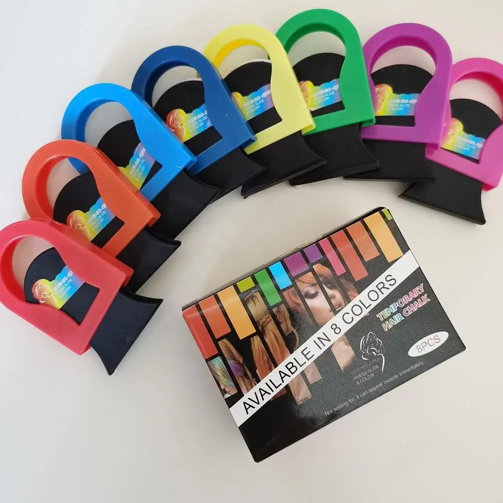 DIY Pastel Hairstyle Styling Disposable Hair Dye Powder Water Soluble Colorful Hair Chalk Powder Temporary Spray 8Pcs/Set 2026