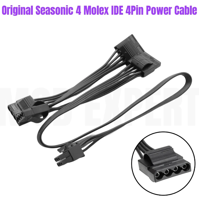 

Original Seasonic 6Pin to 4 Molex IDE 4Pin Female Peripheral Modular Fan Power Cable for Seasonic M12II EVO 520W 620W 750W 850W