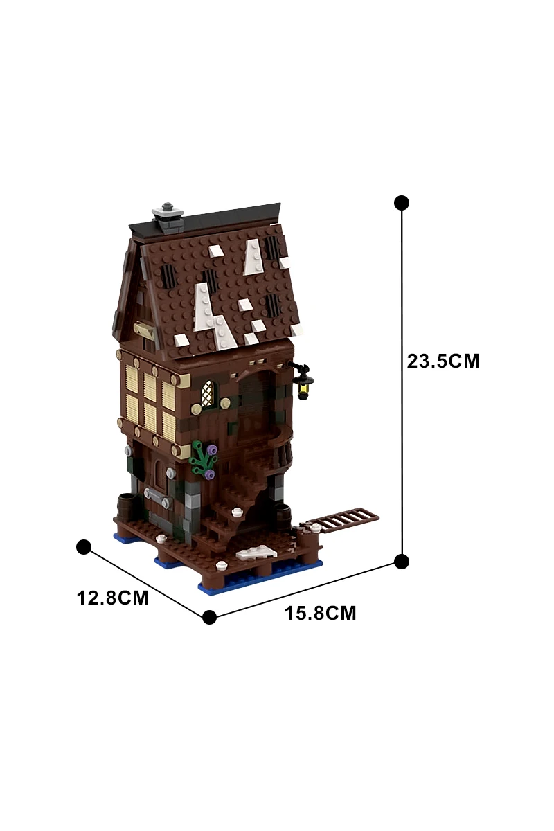 MOC ريترو عرض الشارع نموذج بحيرة تاون هاوس اللبنات بيت بارد بحيرة تاون Esgaroth لتقوم بها بنفسك الطوب الجمعية لعب هدايا الاطفال