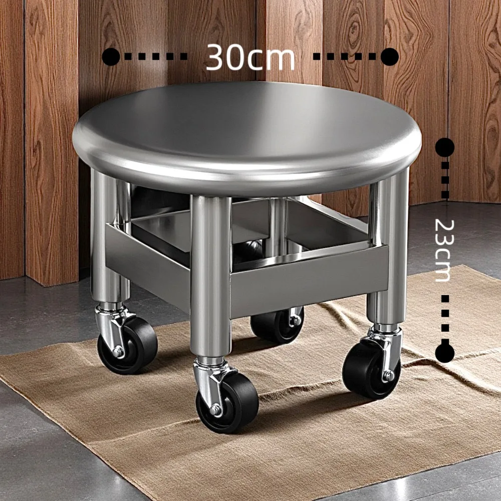 Picture 3: Universal wheel low stool stool with wheel household with baby round stool beautiful seam