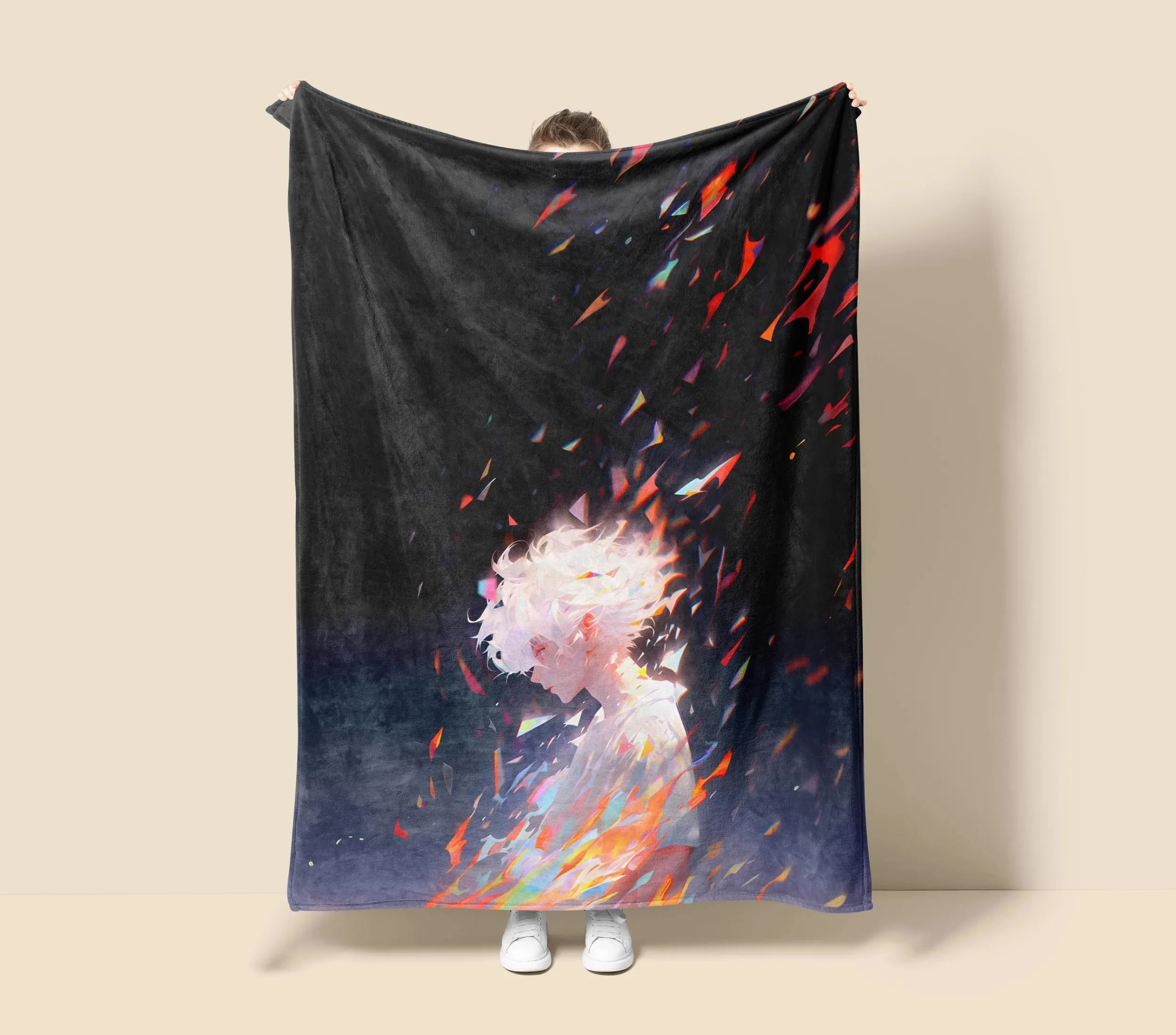 Cyberpunk Aethestic Blanket, Anime Blanket Throw, Manga Home Decor, SCI-FI Wall Art, Christmas Gift for Geek, Boy Room Decor