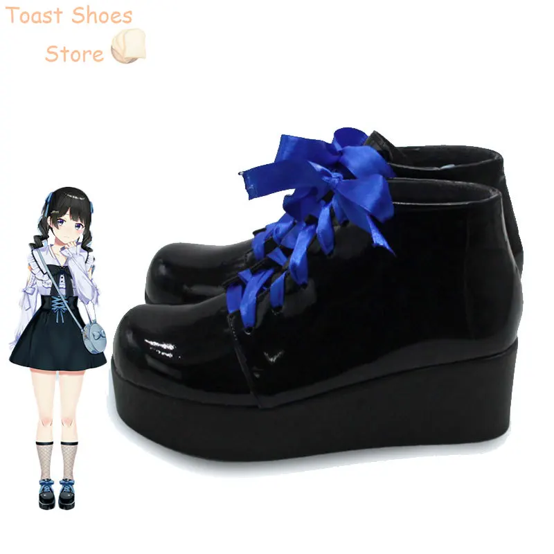 Tsukino Mito Cosplay Shoes Vtuber Cosplay Props PU Leather Shoes Halloween Boots Costume Prop