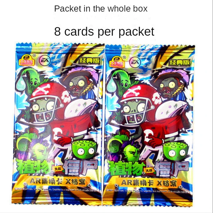 PLANTS VS ZOMBIES Full Set of Cards AR Exchange Card Whole Box 30 Packs Full Set of Card Collection Cards Children\'s Toys