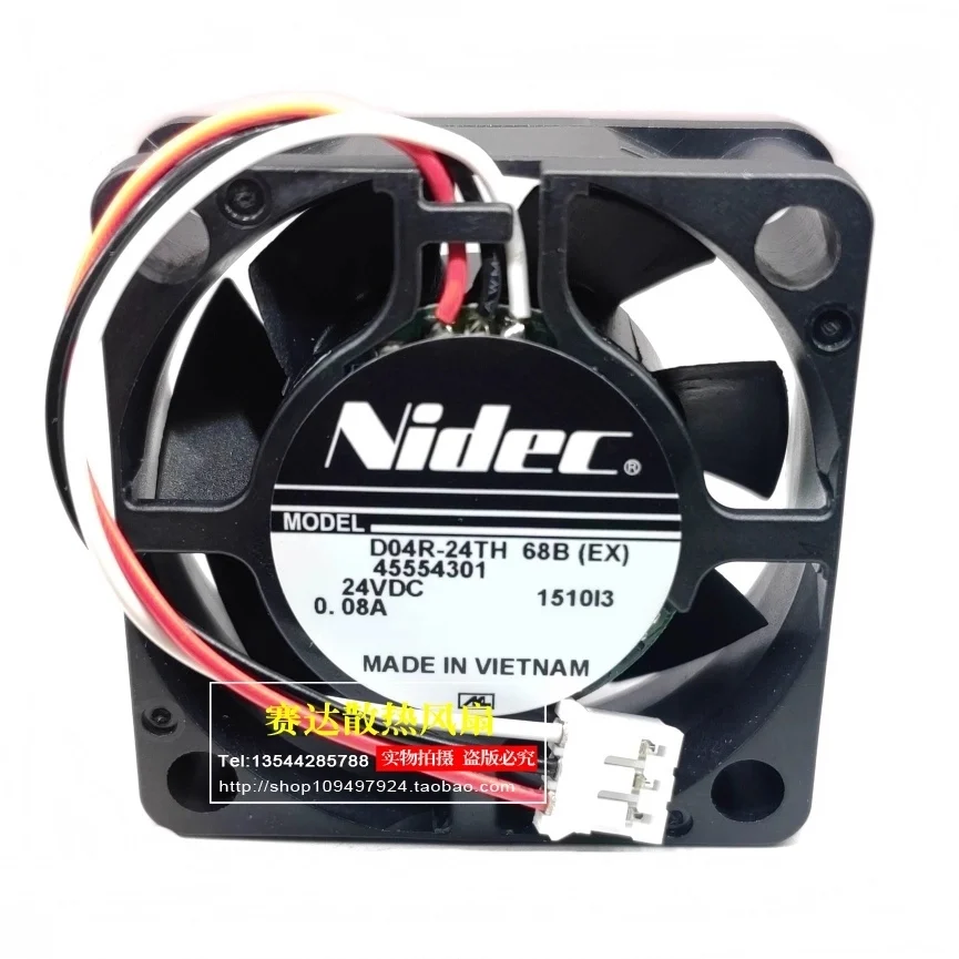 JFG For New Nidec 4015 24V 0.08A D04R-24TH 68B (EX) Printer Cooling Fan 40*40*15mm