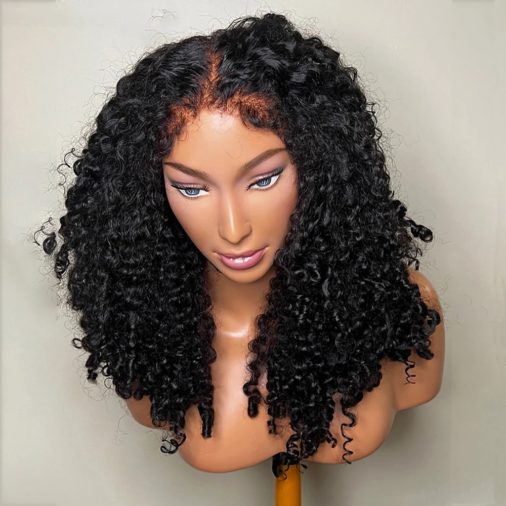 

Glueless Soft 26 Inch Natural Black Long Kinky Curly Deep 13*4*1 Lace Front Wig For Women Babyhair Synthetic Daily