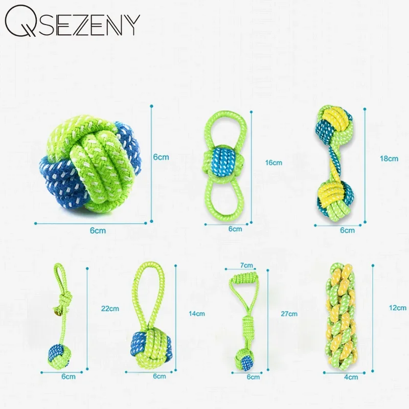 Interactive Cotton Rope Dog Toys Bite-Resistant Pet Puppy Dog Toy Chew Ball Toy For Small Large Dogs Teeth Cleaning Jouet Chien image 5