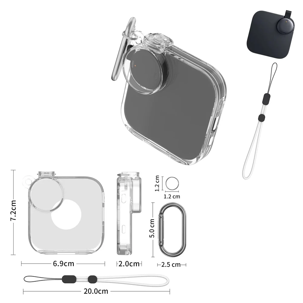 

for Anker Soundcore Work Voice Recorder Magnetic Storage Case Clear PC Anti-drop Dustproof Protective Case with Lanyard Hook