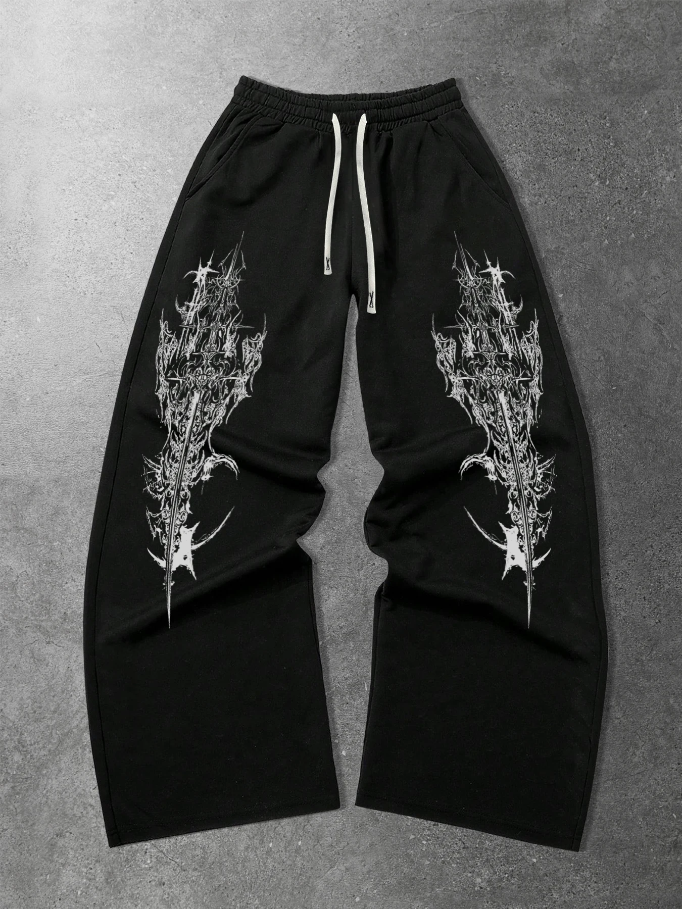 

Мужские свободные повседневные спортивные спортивные брюки в готическом темном стиле, модные повседневные брюки прямого кроя в американском стиле