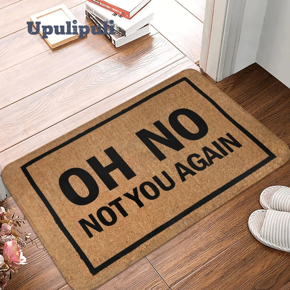 

Funny Door Mat Oh No Not You Again Doormat Flannel Bath Mat Anti-Slip Welcome Mats for Home Kitchen Washable Indoor Outdoor Mats