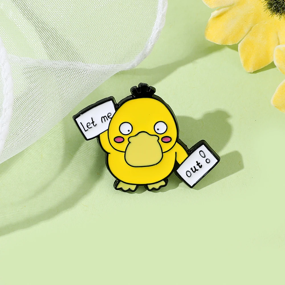 1 Pc ​Anime Duckling Brooch Cartoon Cute Psyduck sign Enamel Pin Metal Badge Jewelry Clothing Backpack Accessories Gift view 3