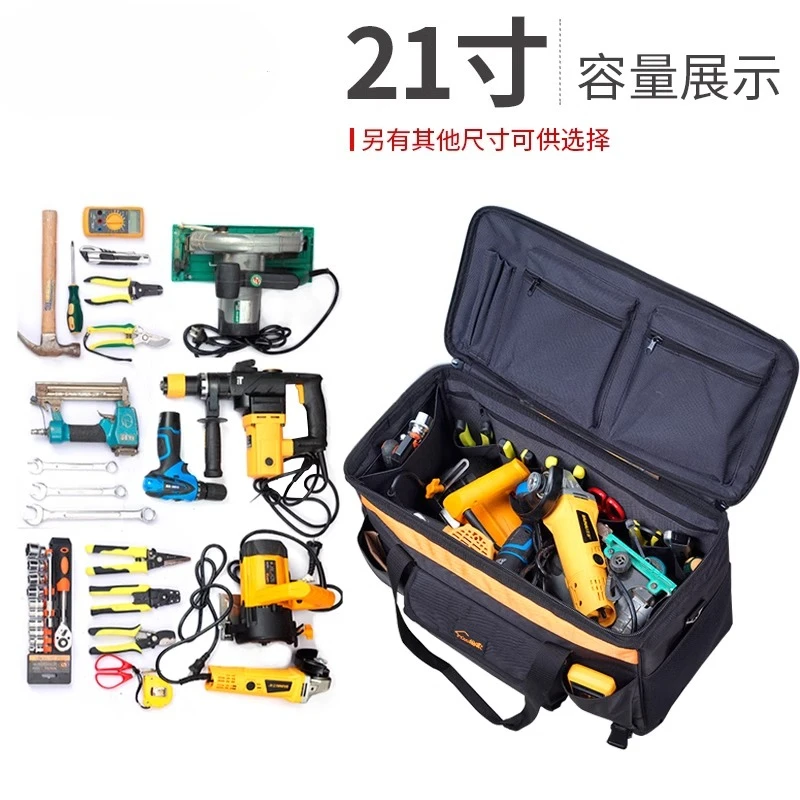 Large multi-functional installation and maintenance after-sales electrician bag with wheel tie rod