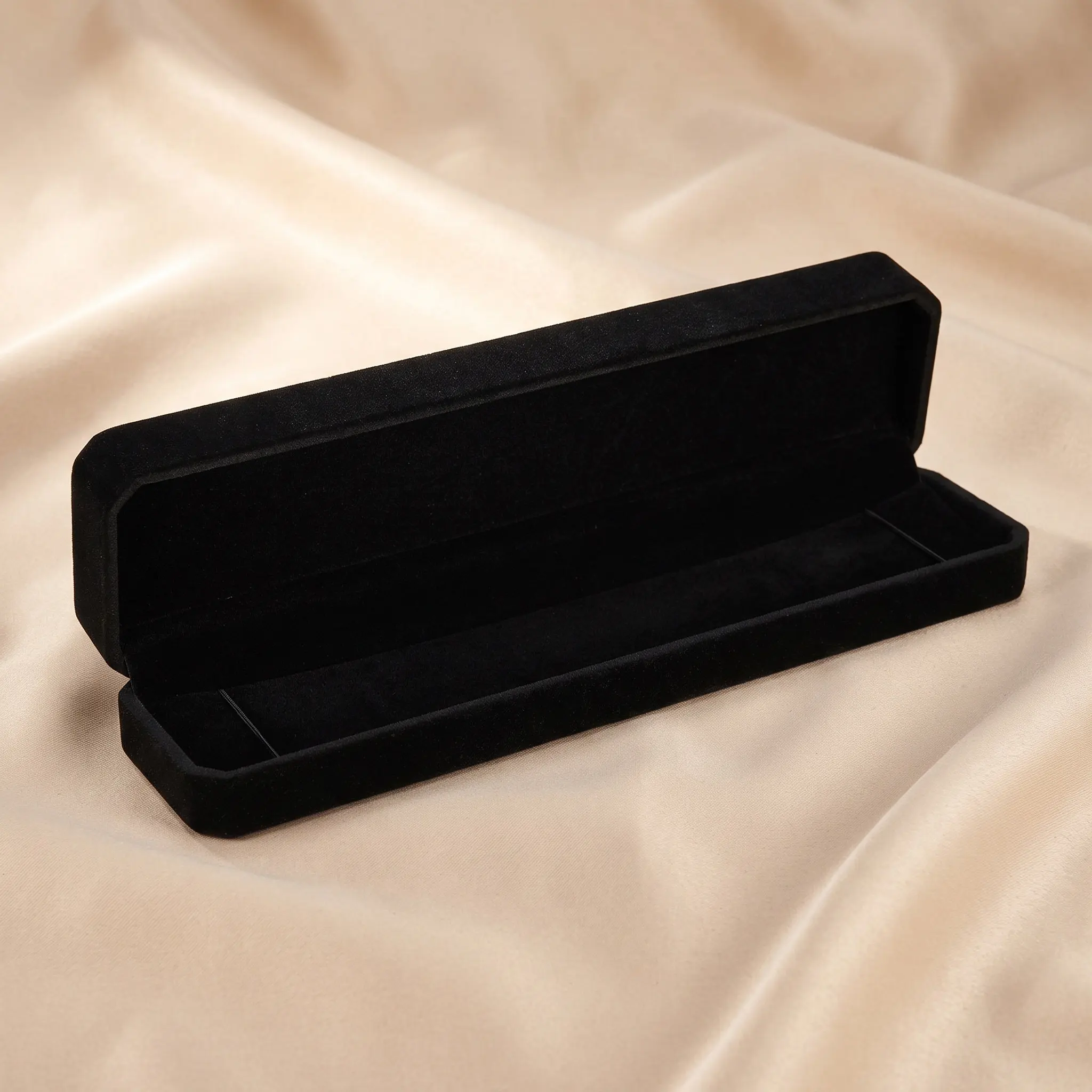 2Pcs Black Necklace Storage Box Set Rectangular Padded Lined Chain Jewelry Display Gift Packaging Bracelet Keepsake Case
