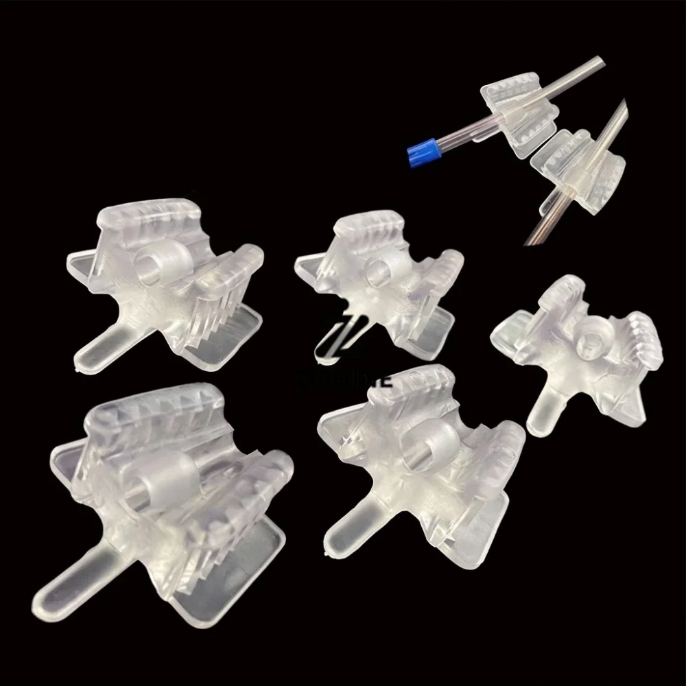 5/10Pcs Dental Intraoral Mouth Prop Bite Blocks with Saliva Ejector Tube Holder Soft Silicone Cheek Retractor S/L Dentist Tool