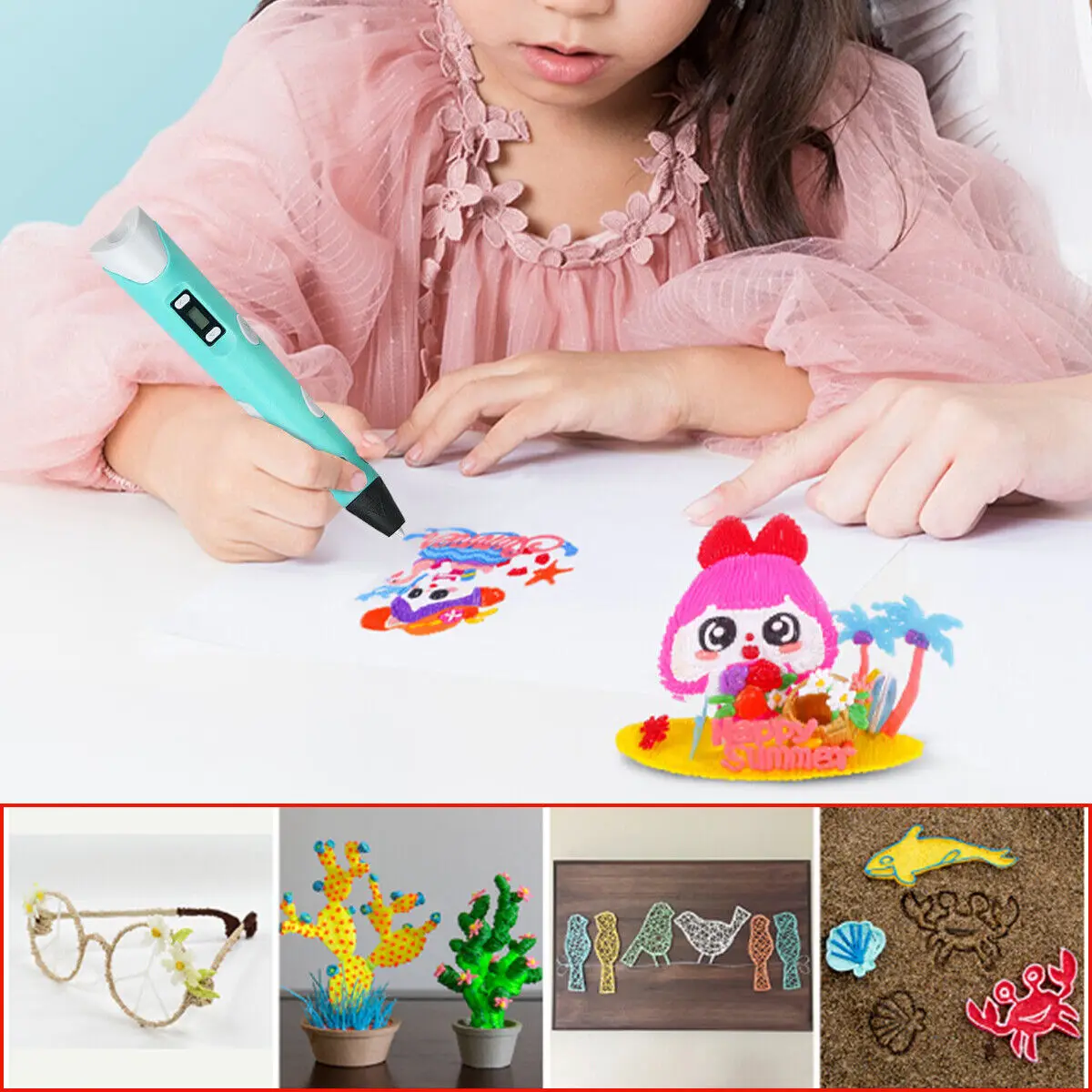 3D Pen for Kids DIY Drawing Pens 3 Speed Adjustable With LCD Screen Compatible PLA Filament Children Toys Girls and Boys Gifts