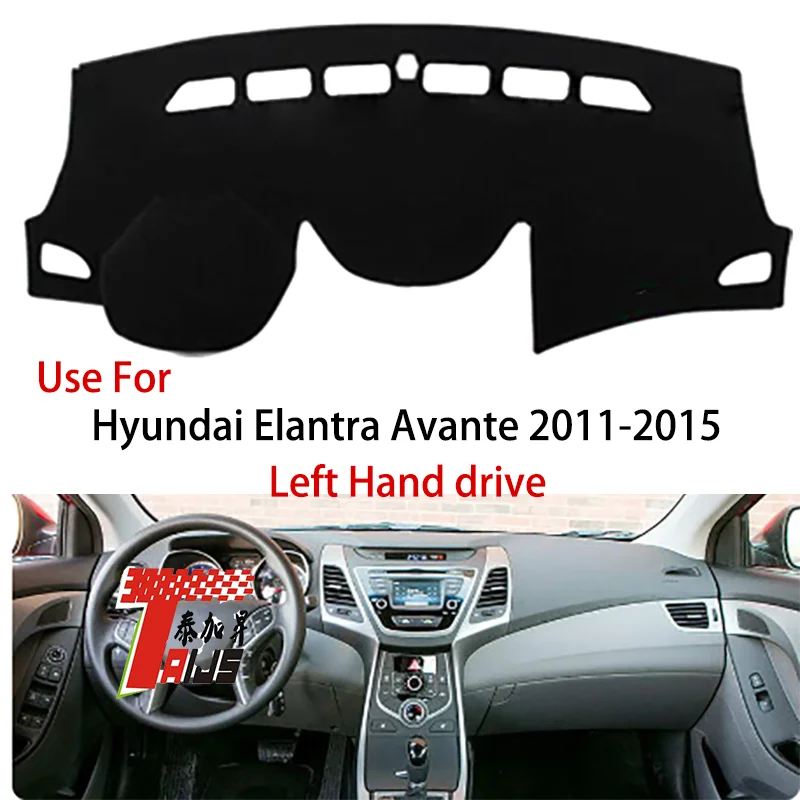 TAIJS factory Sun protection high-end Suede dashboard cover for Hyundai Elantra Avante 2011-2015 Left hand drive hot selling