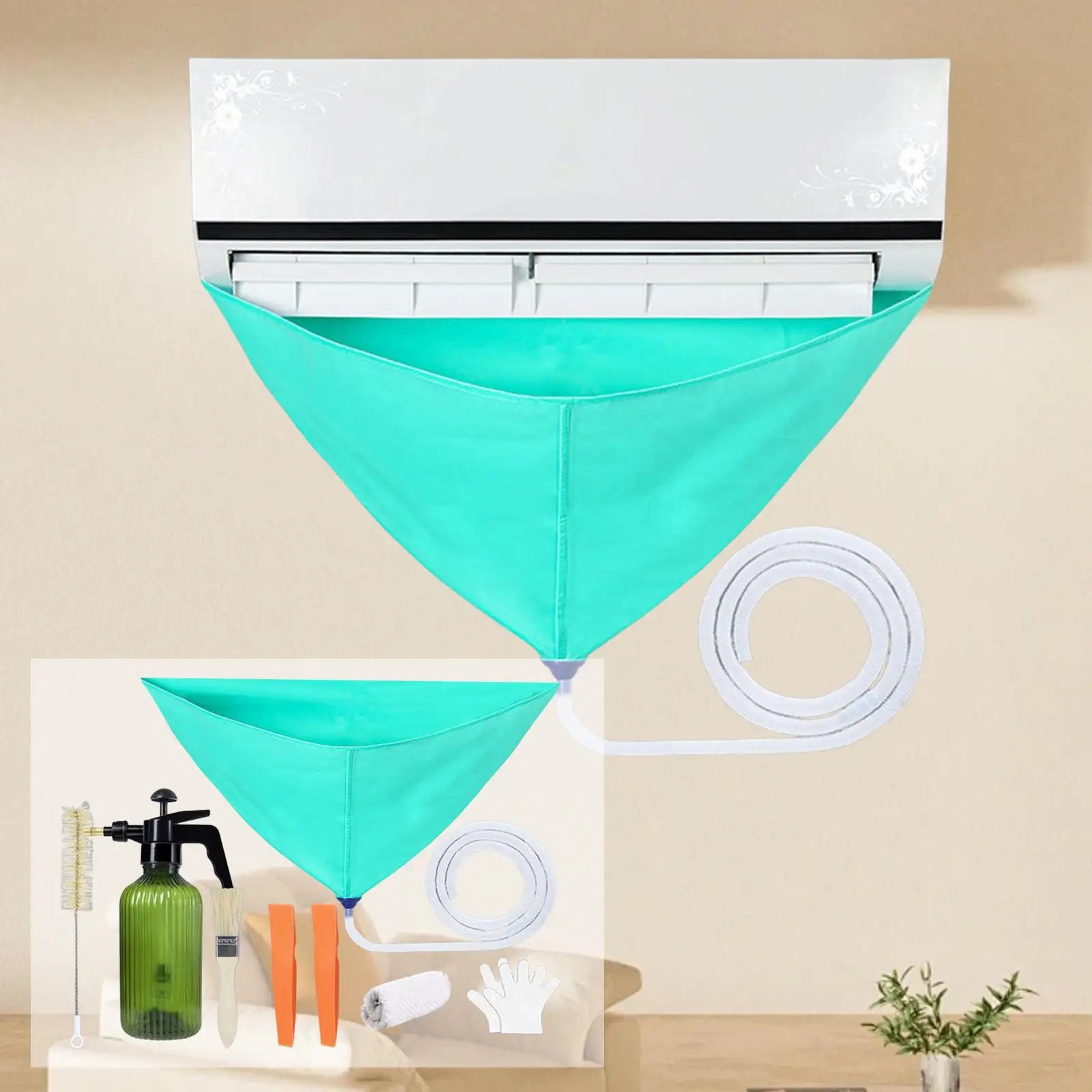 

Air Conditioner Cleaning Kit Dust Protection with Towel and Gloves Practical