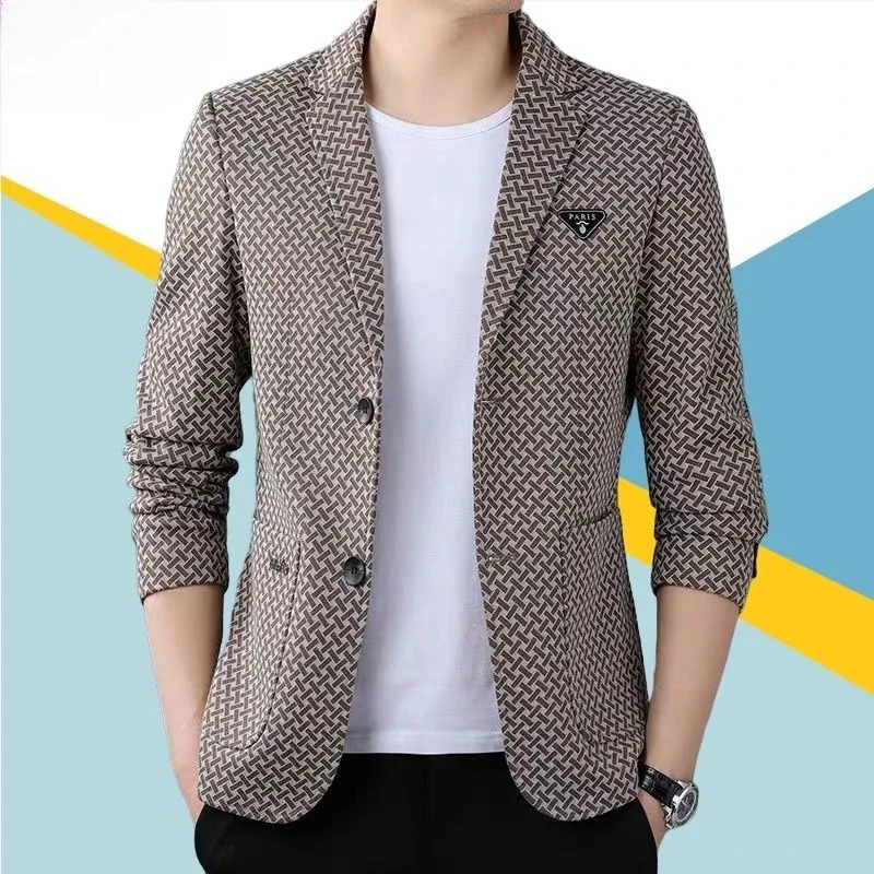 

Винтажный однобортный мужской пиджак, приталенный мужской пиджак, новое роскошное дизайнерское модное модное красивое пальто 2025 года