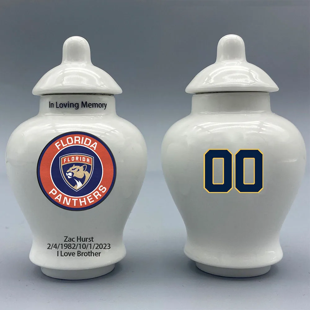 

Mini Urn for Florida Panthers-Hockey Urn.Please send me the customization information- name/date and number on the urn