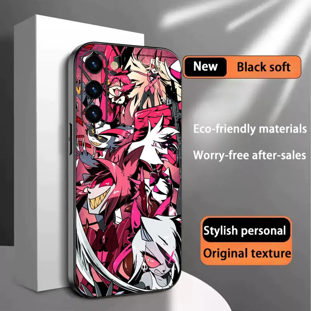 Dark Hazbins cool anime Hotel design Phone Case For Samsung Galaxy S26 S25 S24 S23 S22 S21 Plus Ultra Note20 Soft Black
