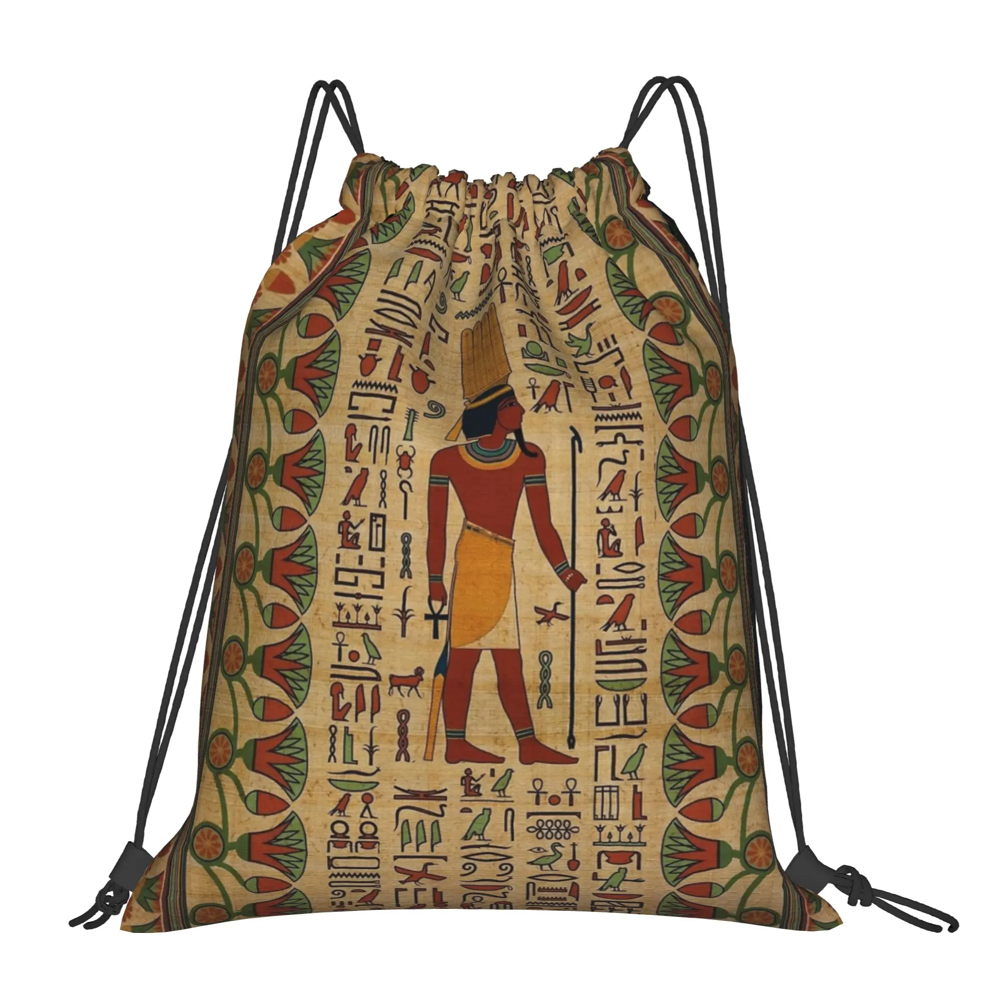 

Рюкзак на шнурке в египетском стиле Амон-Ра, спортивная сумка для спортзала, водонепроницаемая сумка на шнурке в стиле Древнего Египта для езды на велосипеде