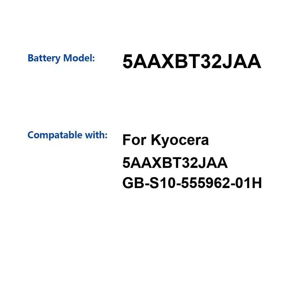 

Прочный цифровой аккумулятор для Kyocera 5AAXBT32JAA GB-S10-555962-01H 3300 мАч