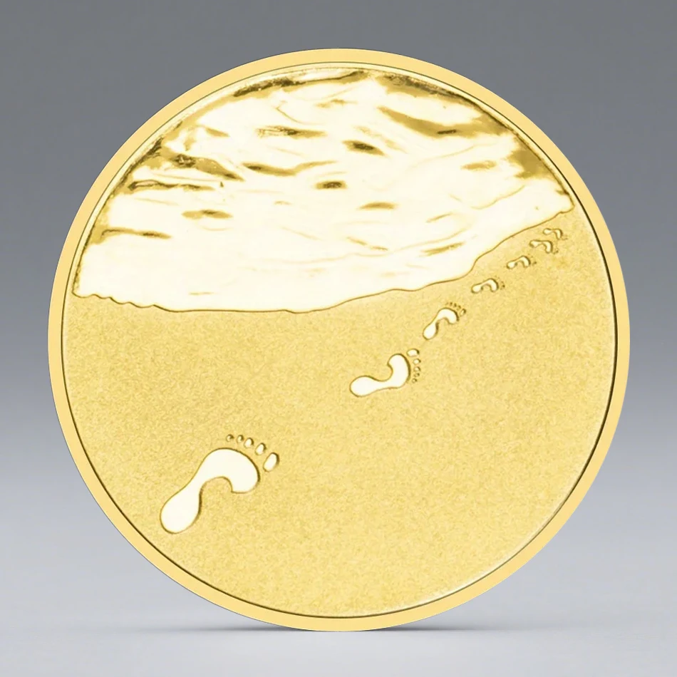 When You Saw Only One Set of Footprints Collection Coin It Was Then That I Carried You Gold Plated Souvenir Coin