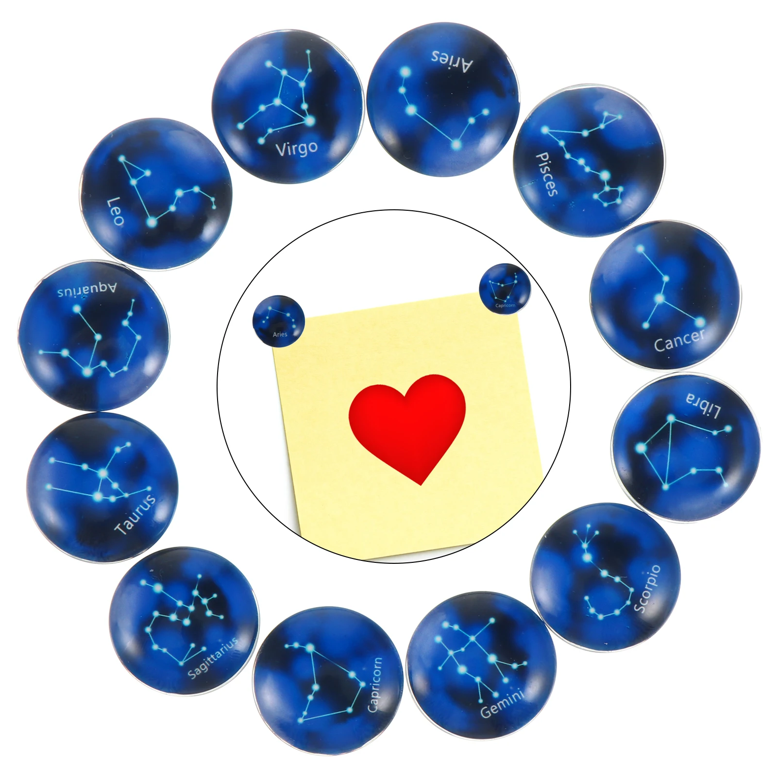 

12 Pcs Zodiac Magnetic Magnets Refrigerator Cute Kitchen for Sticker Decorative Fridge