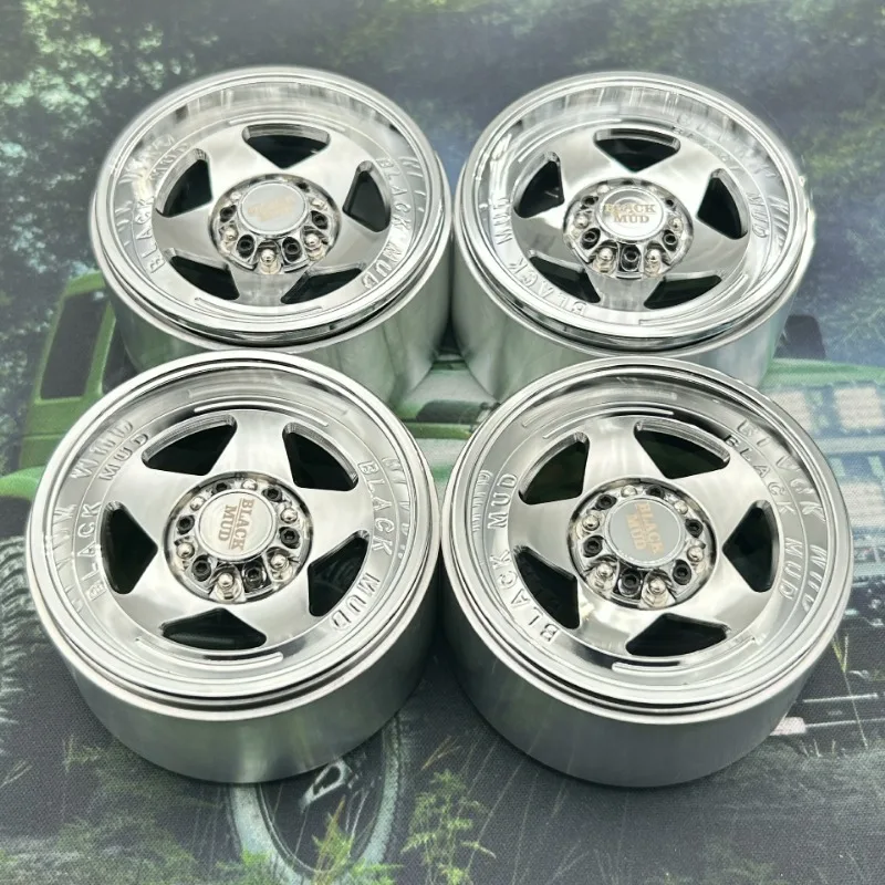 

4PCS 1.9 Inch 2.2 Inch Simulated Black Mud Metal Wheel Hub for 1/10 RC Crawler Car TRX4 Defender RC4WD D110 AXIAL SCX10 Tank 300