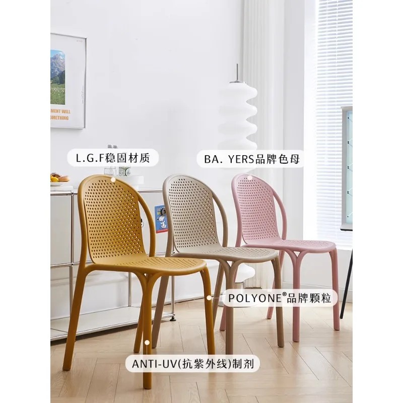 chairNordic simple plastic  Home dining  Adult leisure creative desk  Lazy backrest stool Internet celebrity  ir