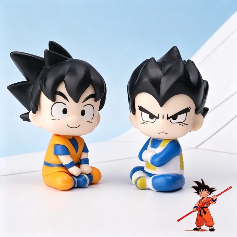 Figura de dibujos animados de Dragon Ball, Son Goku y Vegeta, modelo de personaje 2D, juguete decorativo para coche, mercancía de anime al por mayor