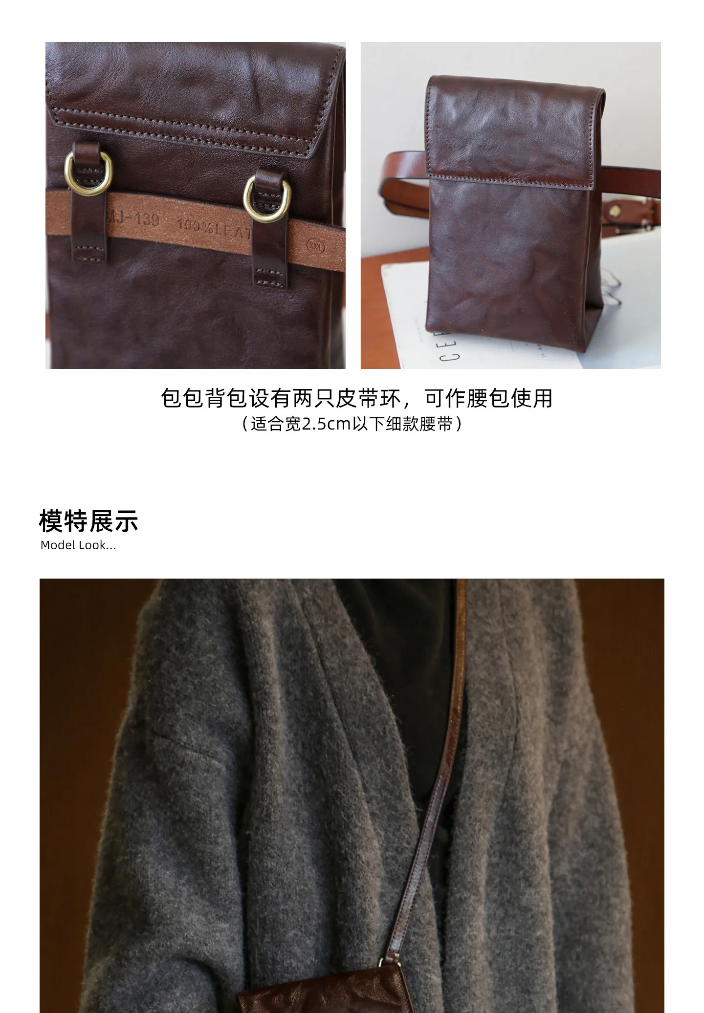 PNDME einfache, hochwertige Damen-Umhängetasche aus Rindsleder der ersten Schicht, kleine Schulter-Crossbody-Tasche für den Alltag im Freien, luxuriöse Handytasche aus echtem Leder – Detail 4