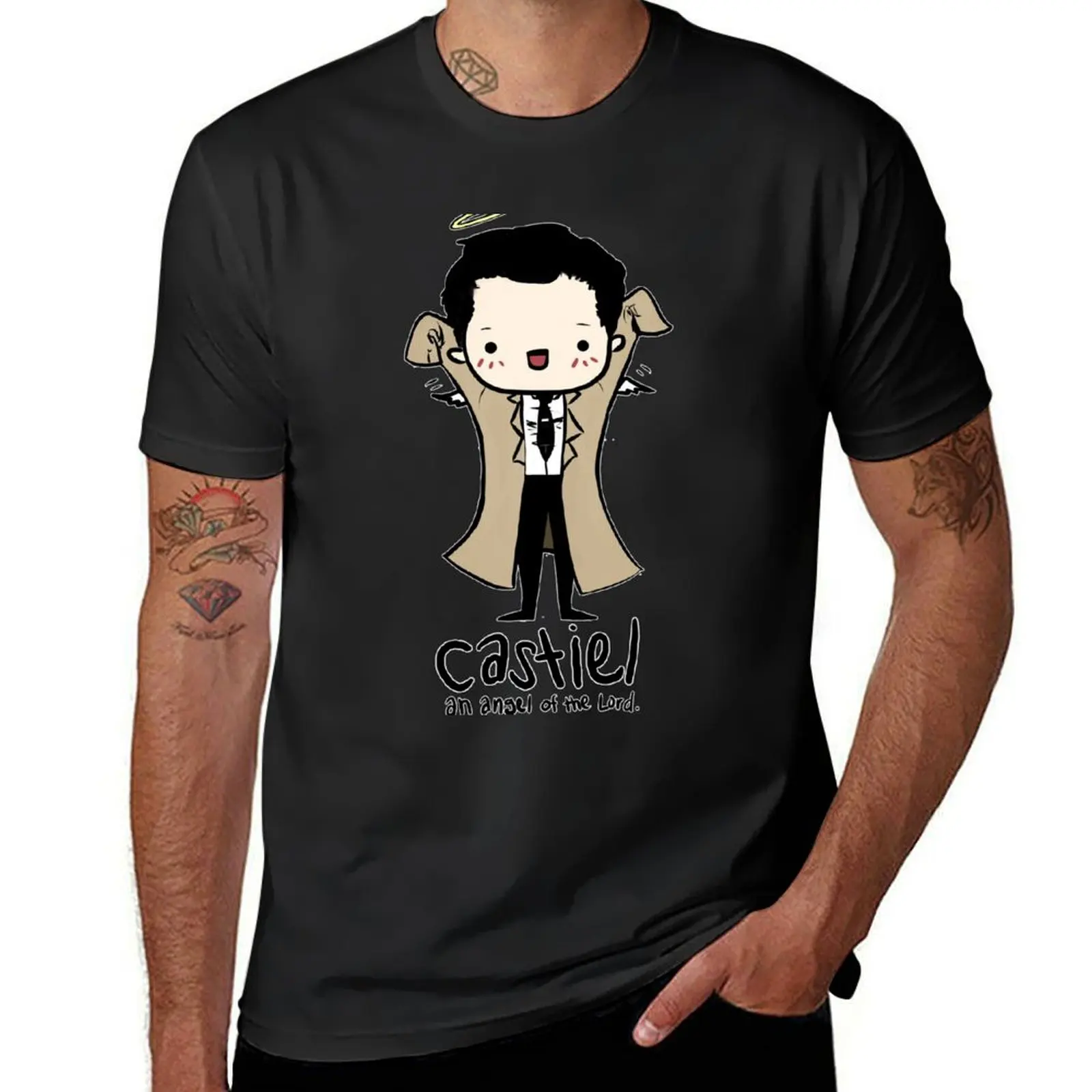 Castiel - Angel of the Lord T-Shirt graphics boys whites vintage big and tall t shirts for men