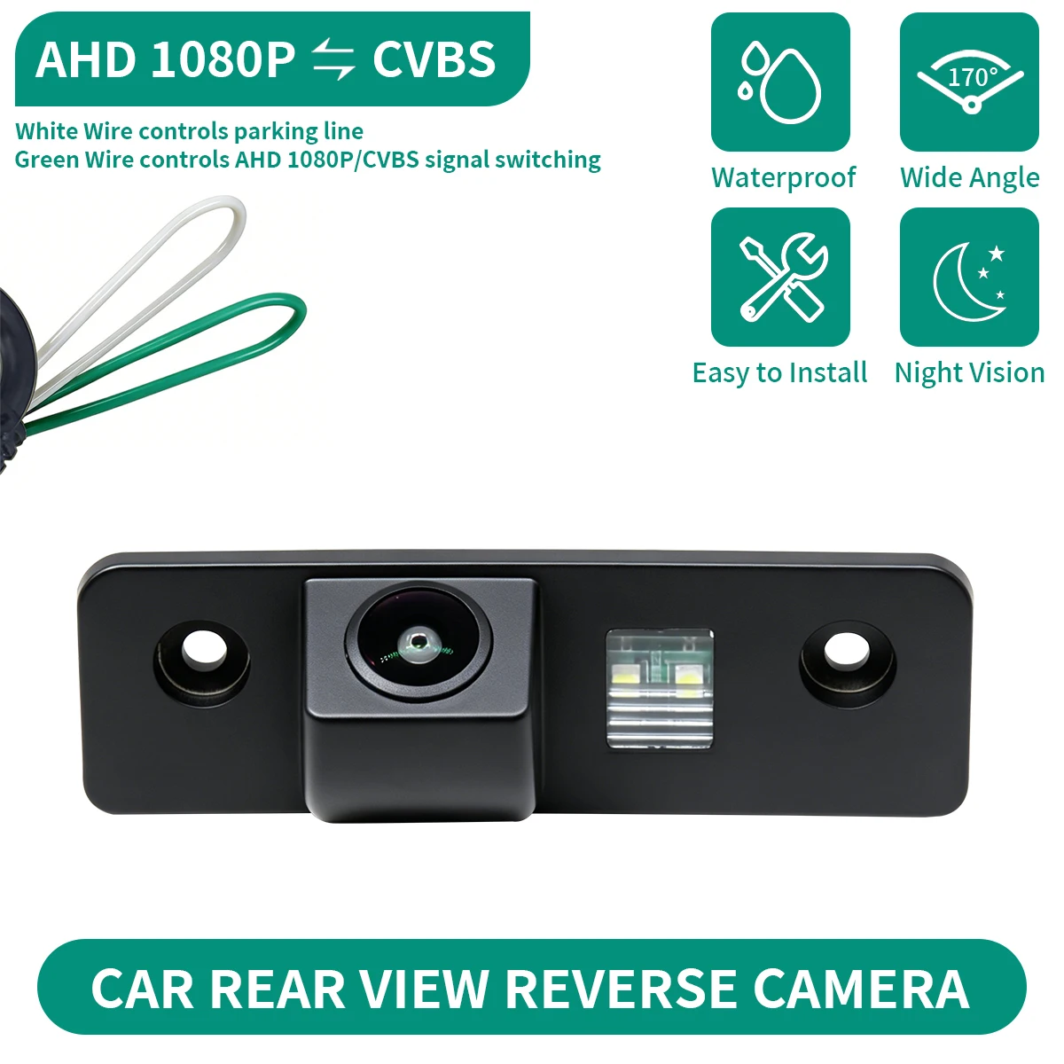 Cámara de visión trasera para vehículo AHD 1080P CVBS para Ford Fiesta MK5 Hatchback 2002 2003 2004 2005 2006 2007 2008, cámara de marcha atrás para coche